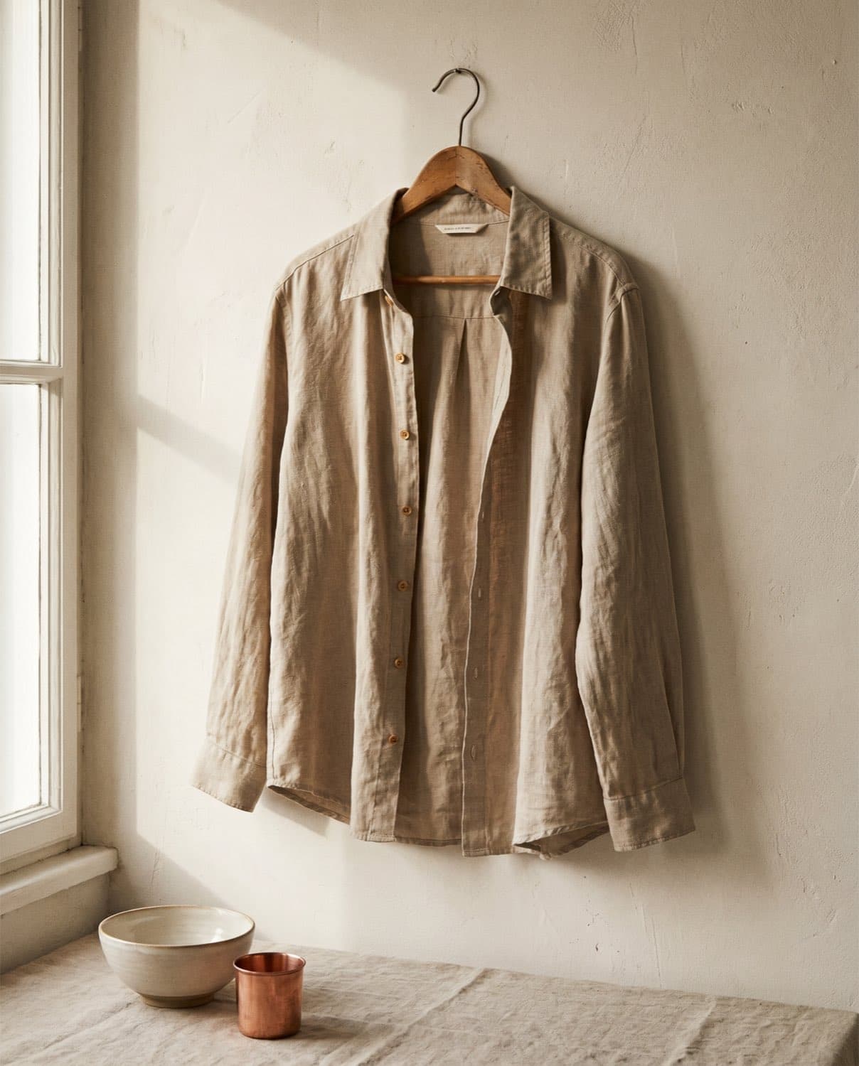 Linen Overshirt in Sand